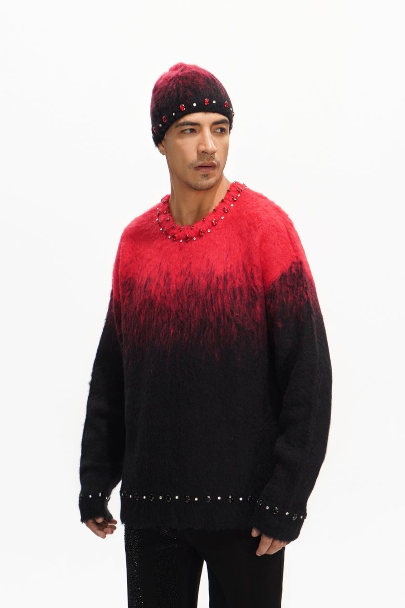 Arranged Red Mohair Crewneck - Valabasas