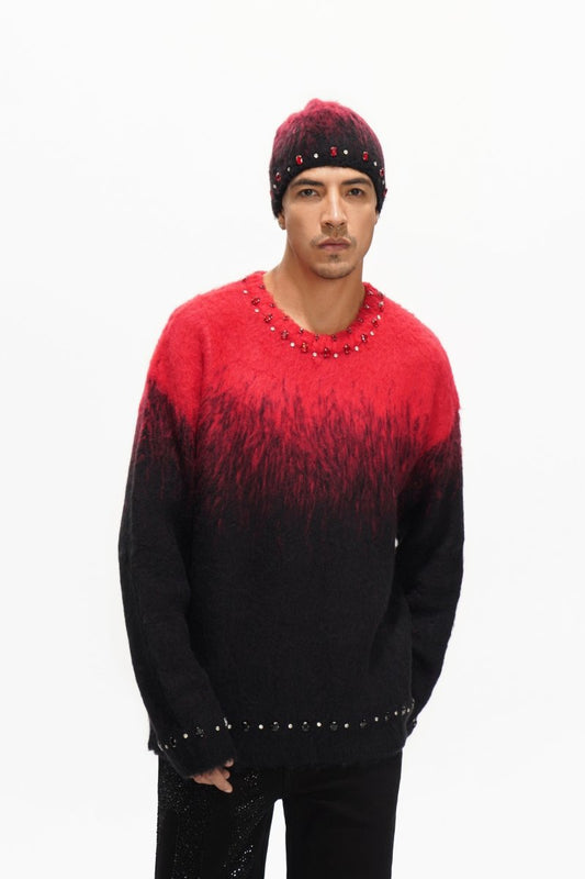 Arranged Red Mohair Crewneck - Valabasas
