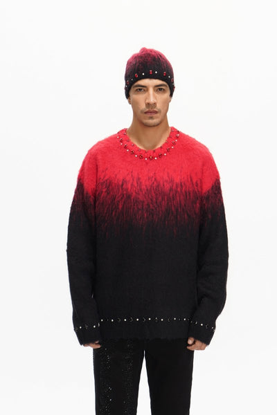 Arranged Red Mohair Crewneck - Valabasas