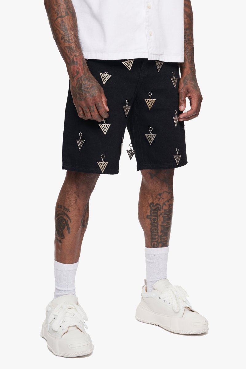 Ascension Jet Black Denim Shorts