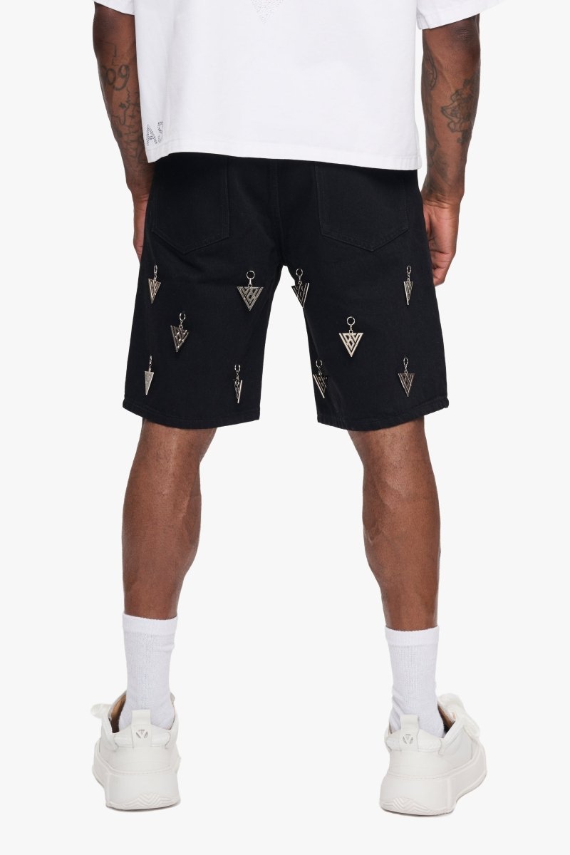 Ascension Jet Black Denim Shorts