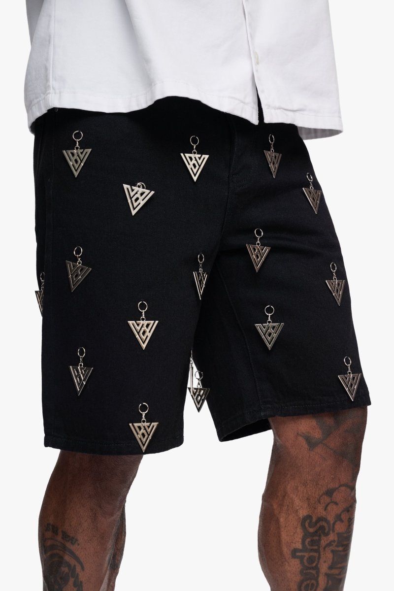 Ascension Jet Black Denim Shorts