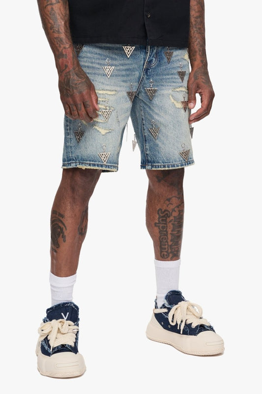 Ascension Denim Shorts Vintage Blue - Valabasas