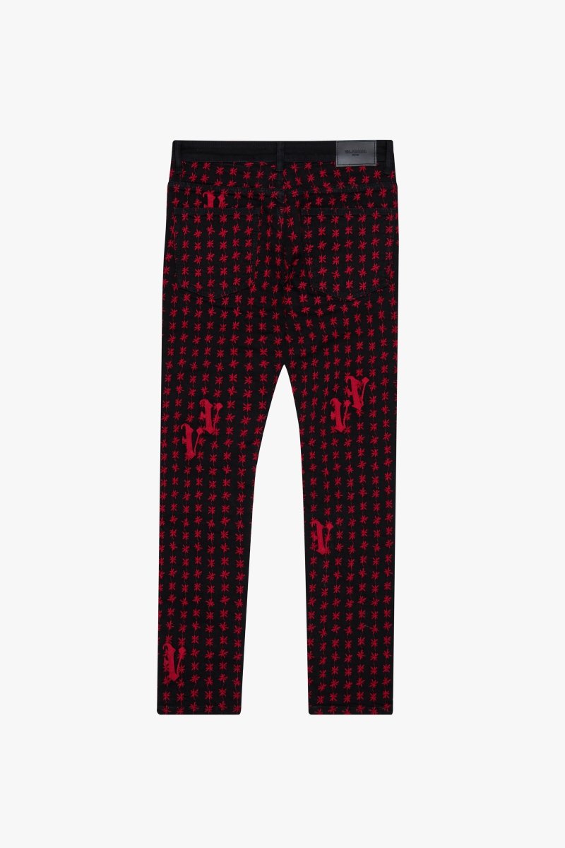 "ASTERISK" SKINNY BLACK / RED - Valabasas