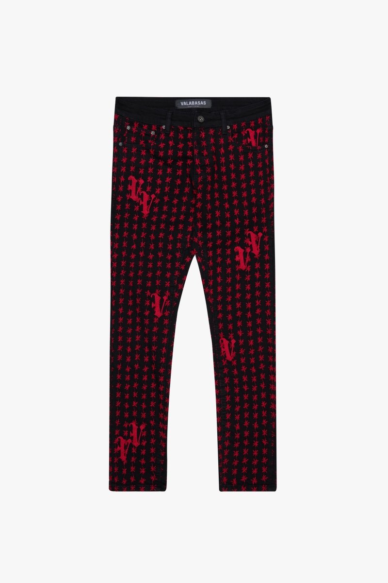 "ASTERISK" SKINNY BLACK / RED - Valabasas