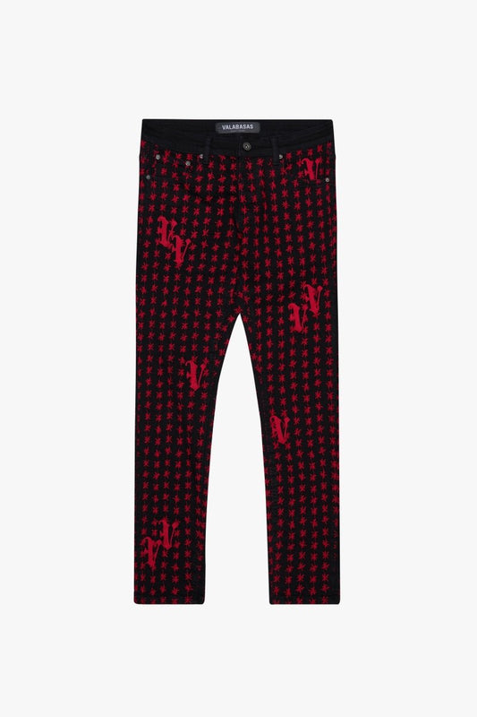 "ASTERISK" SKINNY BLACK / RED - Valabasas