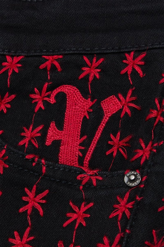 "ASTERISK" SKINNY BLACK / RED - Valabasas