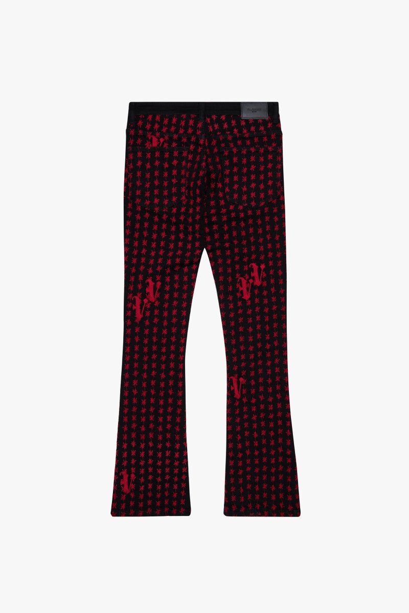 "ASTERISK" STACKED FLARE BLACK / RED - Valabasas
