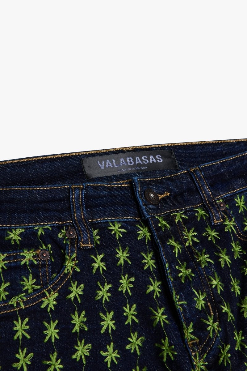 "ASTERISK" INDIGO/GREEN STACKED FLARE