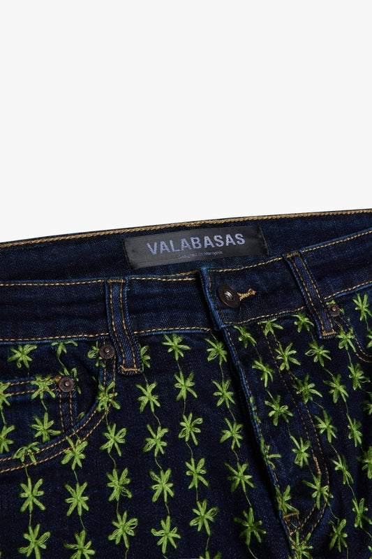 "ASTERISK" STACKED FLARE INDIGO/GREEN - Valabasas