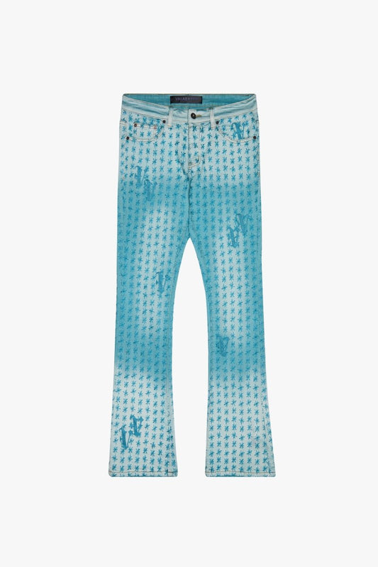 "ASTERISK" STACKED FLARE LT.BLUE/BLUE - Valabasas