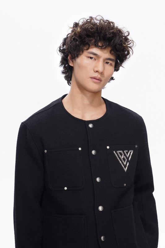 Atelier Black Woven Button Down - Valabasas