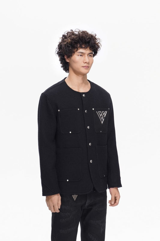 Atelier Black Woven Button Down - Valabasas