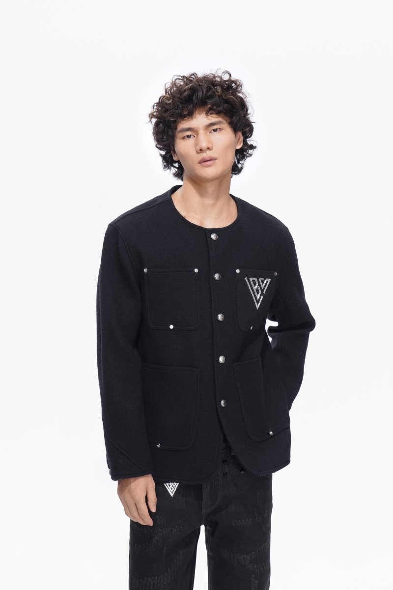 Atelier Black Woven Button Down - Valabasas