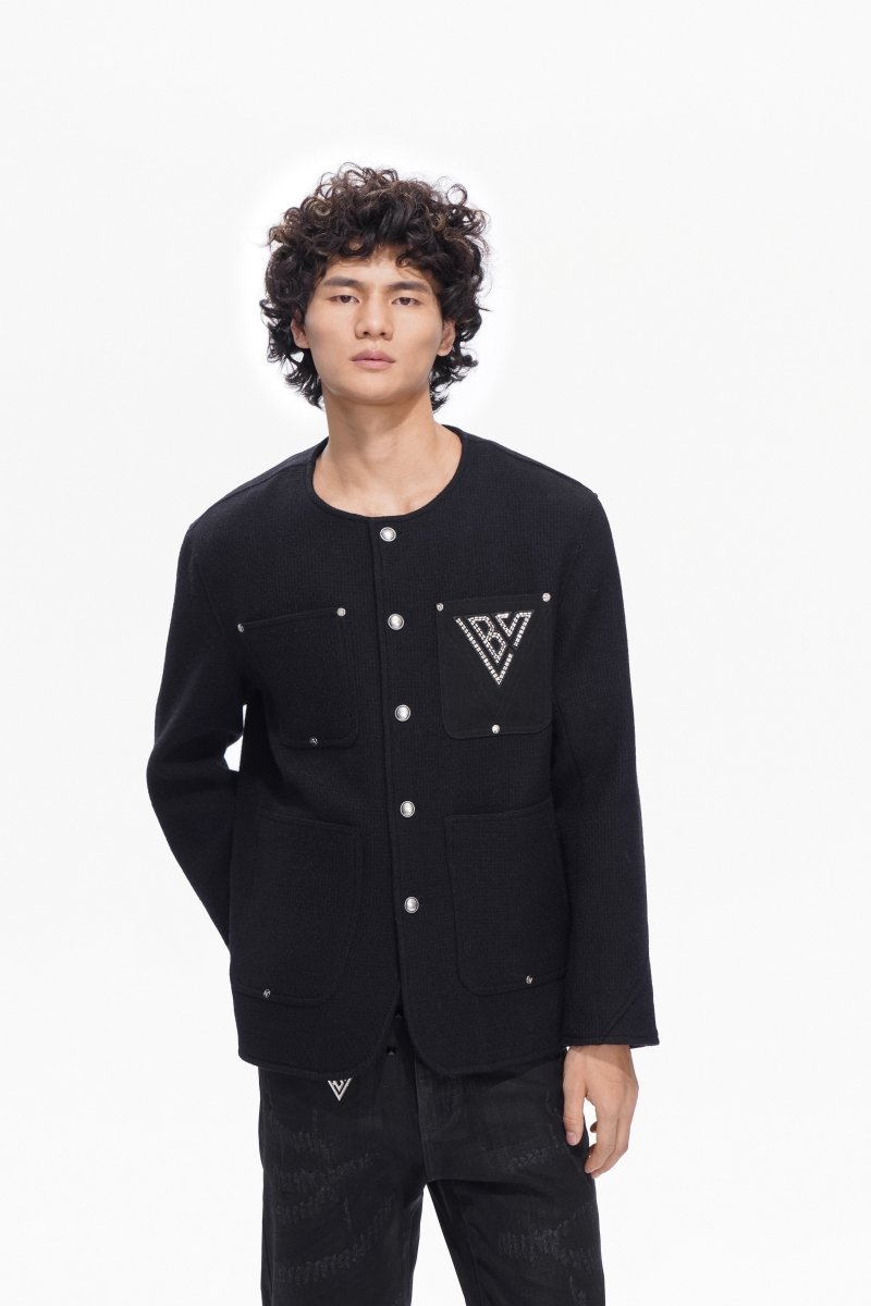 Atelier Black Woven Button Down - Valabasas