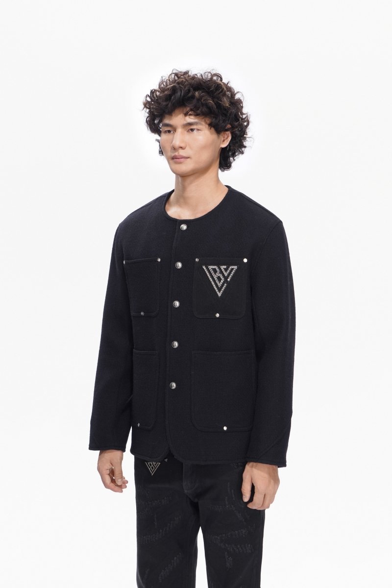 Atelier Black Woven Button Down - Valabasas