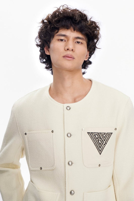 Atelier Woven Button Down Cream - Valabasas