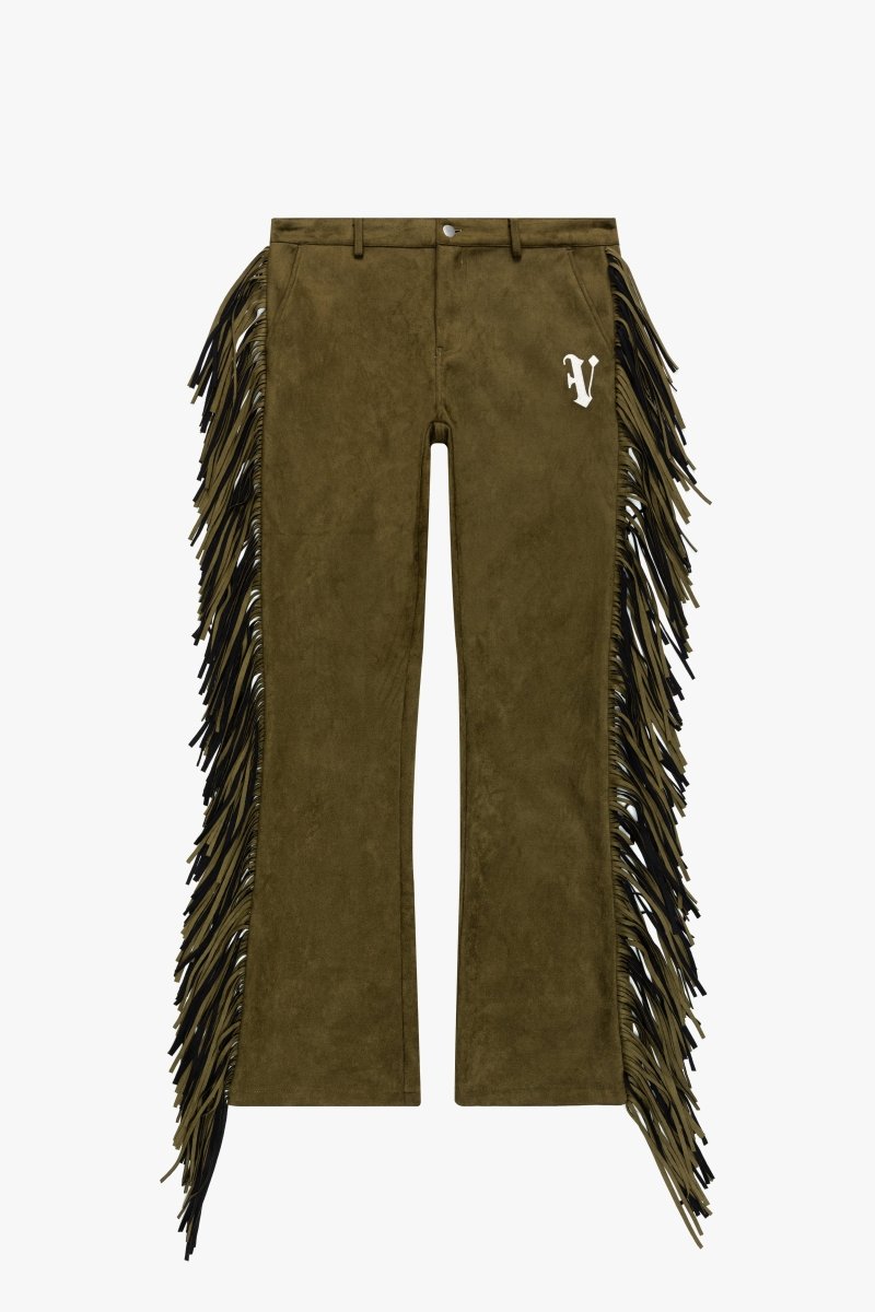 "AVIATOR” STACKED FLARE JEAN OLIVE - Valabasas