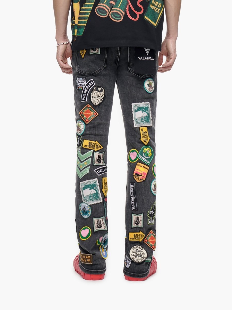 Axis Stacked Black Grey Jean - Valabasas