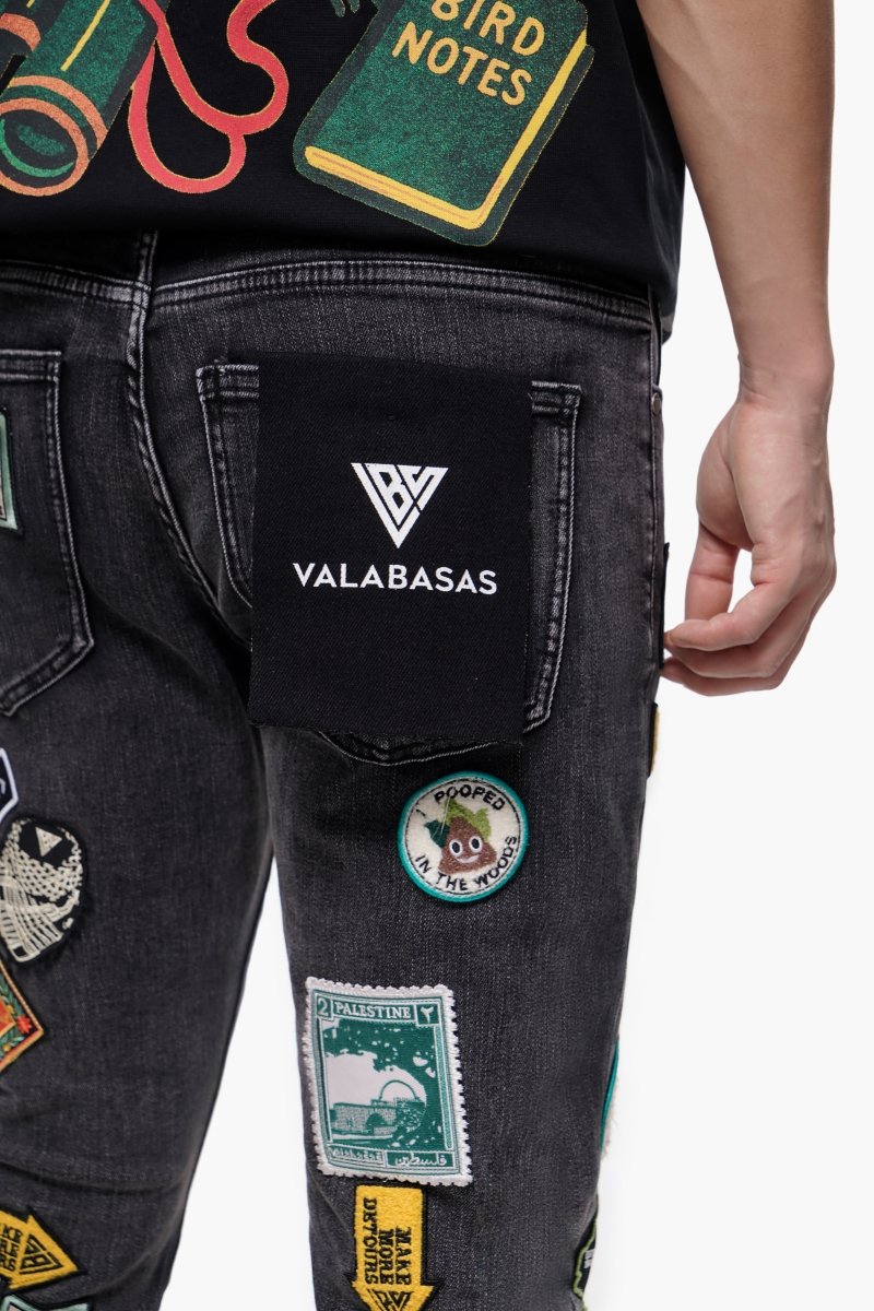 Axis Stacked Black Grey Jean - Valabasas