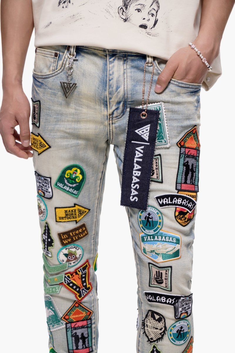 Axis Stacked Light Blue Jeans - Valabasas