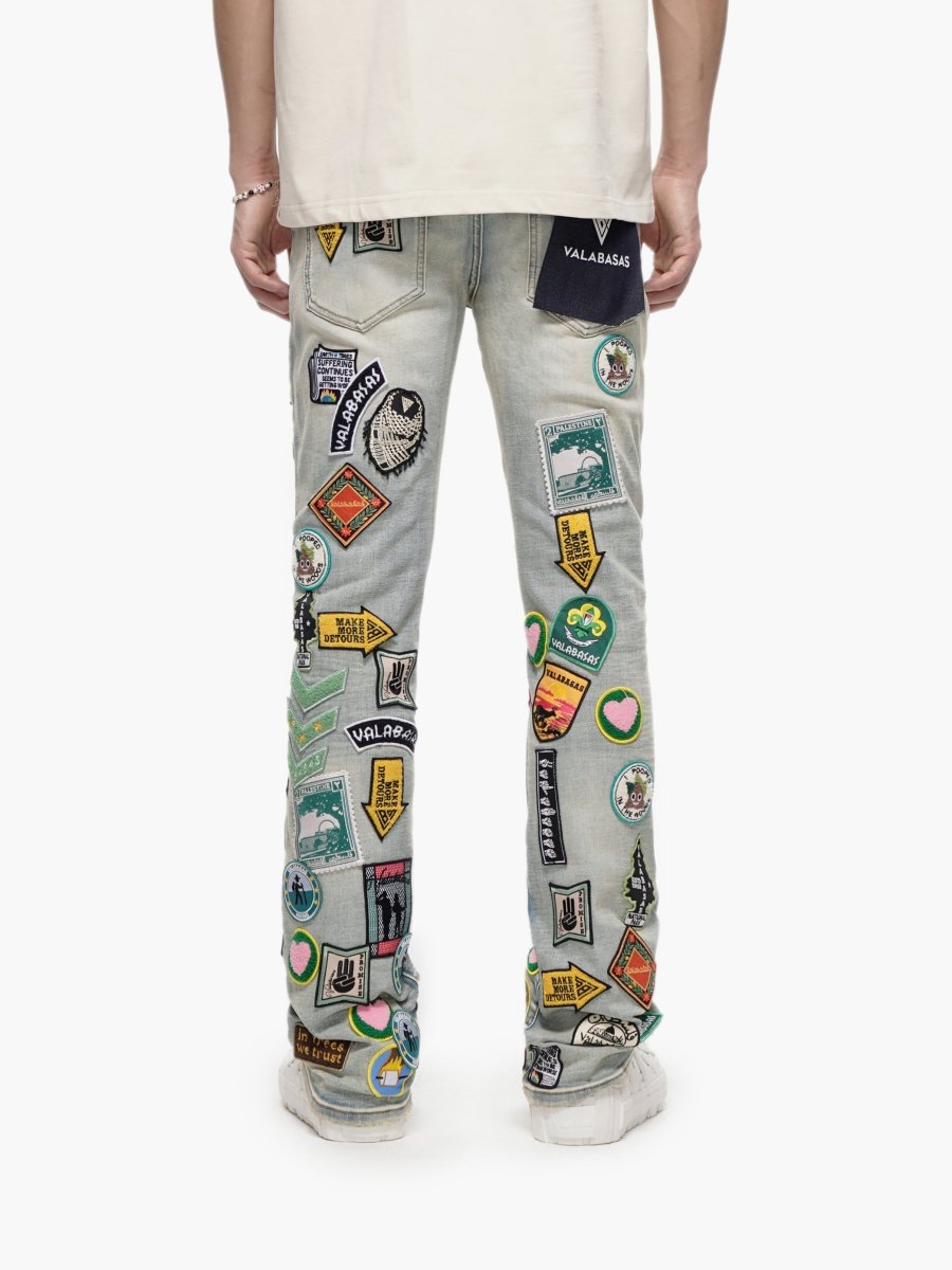 Axis Stacked Light Blue Jeans - Valabasas