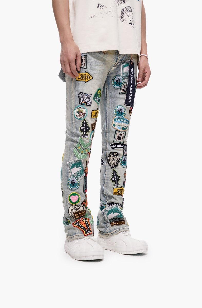 Axis Stacked Blue Wash Jeans – Valabasas