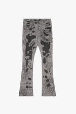 "BANDIT" LAVENDAR STACKED FLARE JEAN