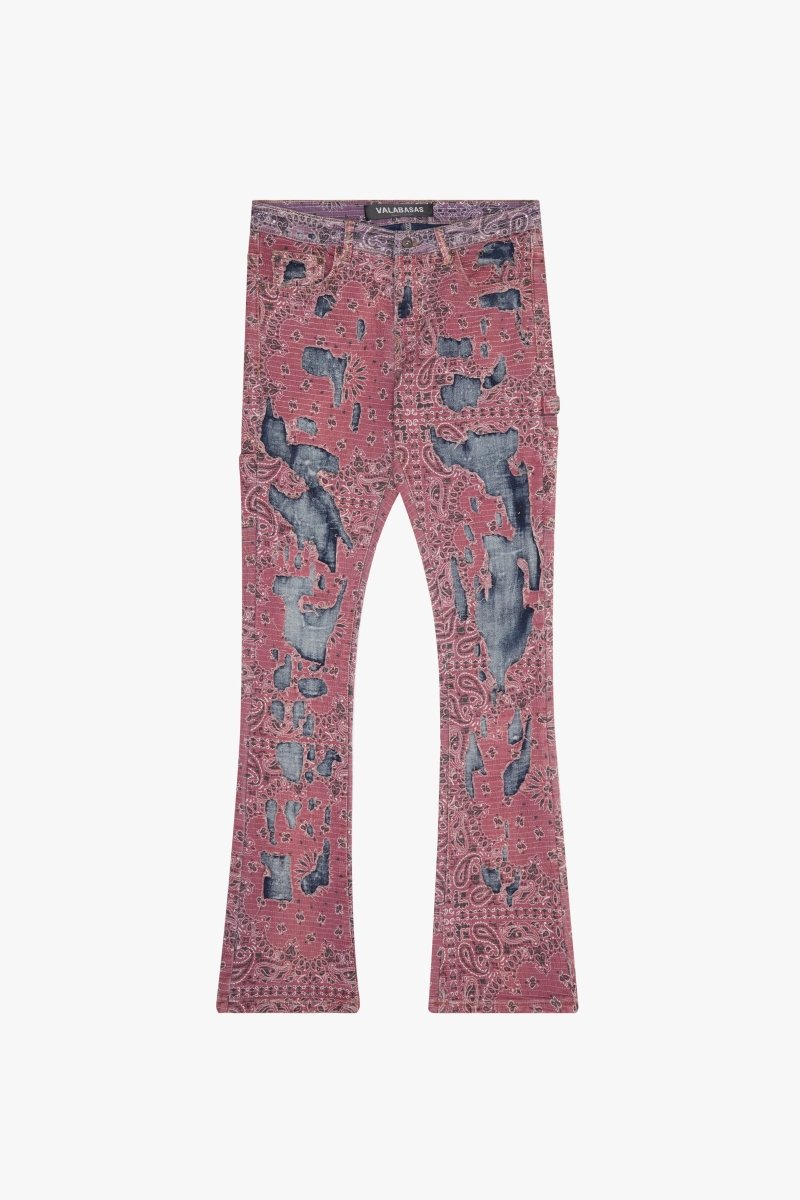 "BANDIT" STACKED FLARE JEAN FUCHSIA AZURE - Valabasas