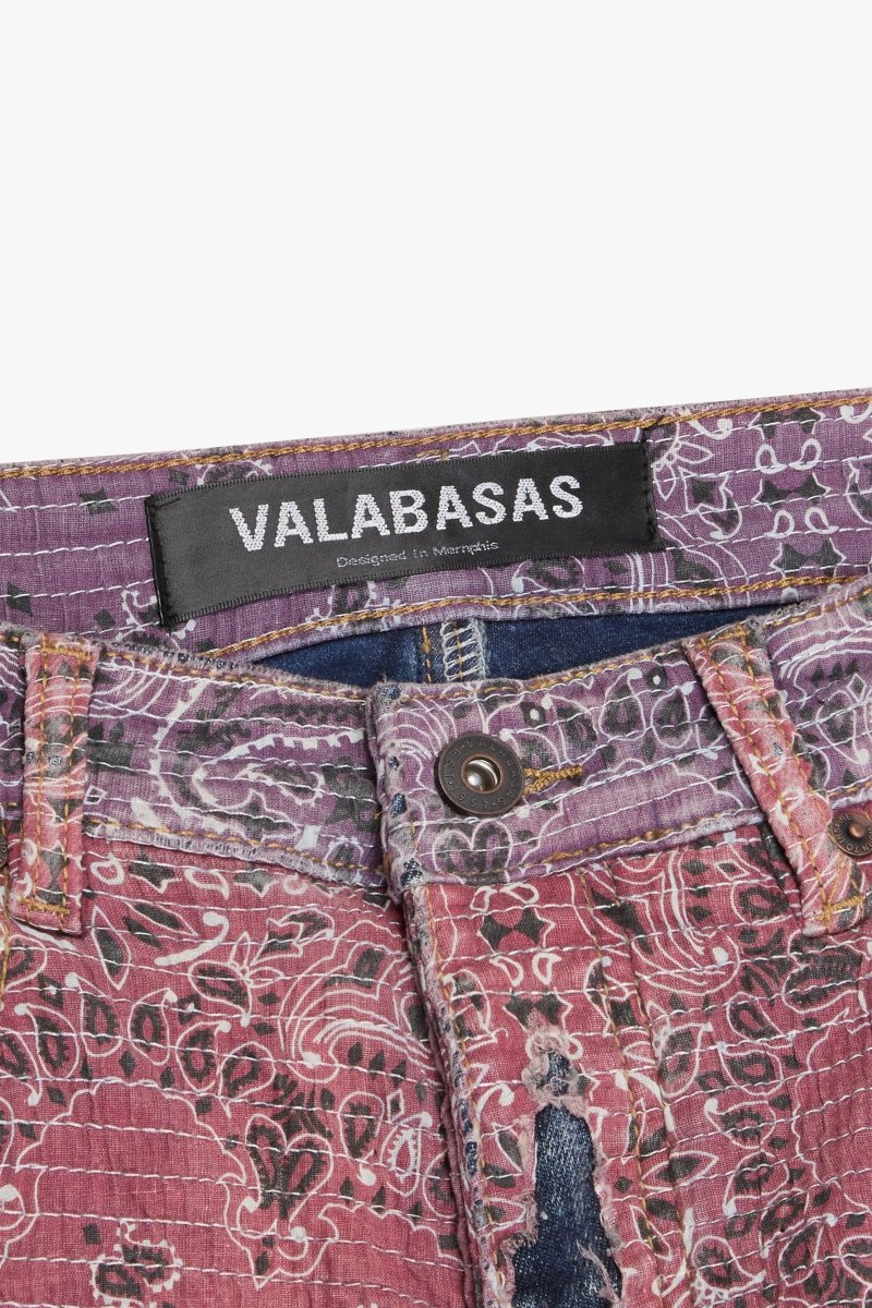 "BANDIT" STACKED FLARE JEAN FUCHSIA AZURE - Valabasas