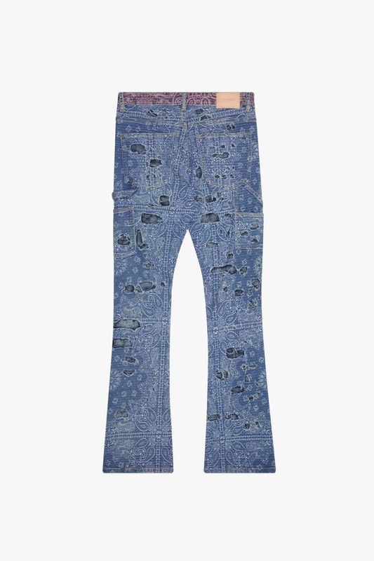 "BANDIT" STACKED FLARE JEAN INDIGO - Valabasas
