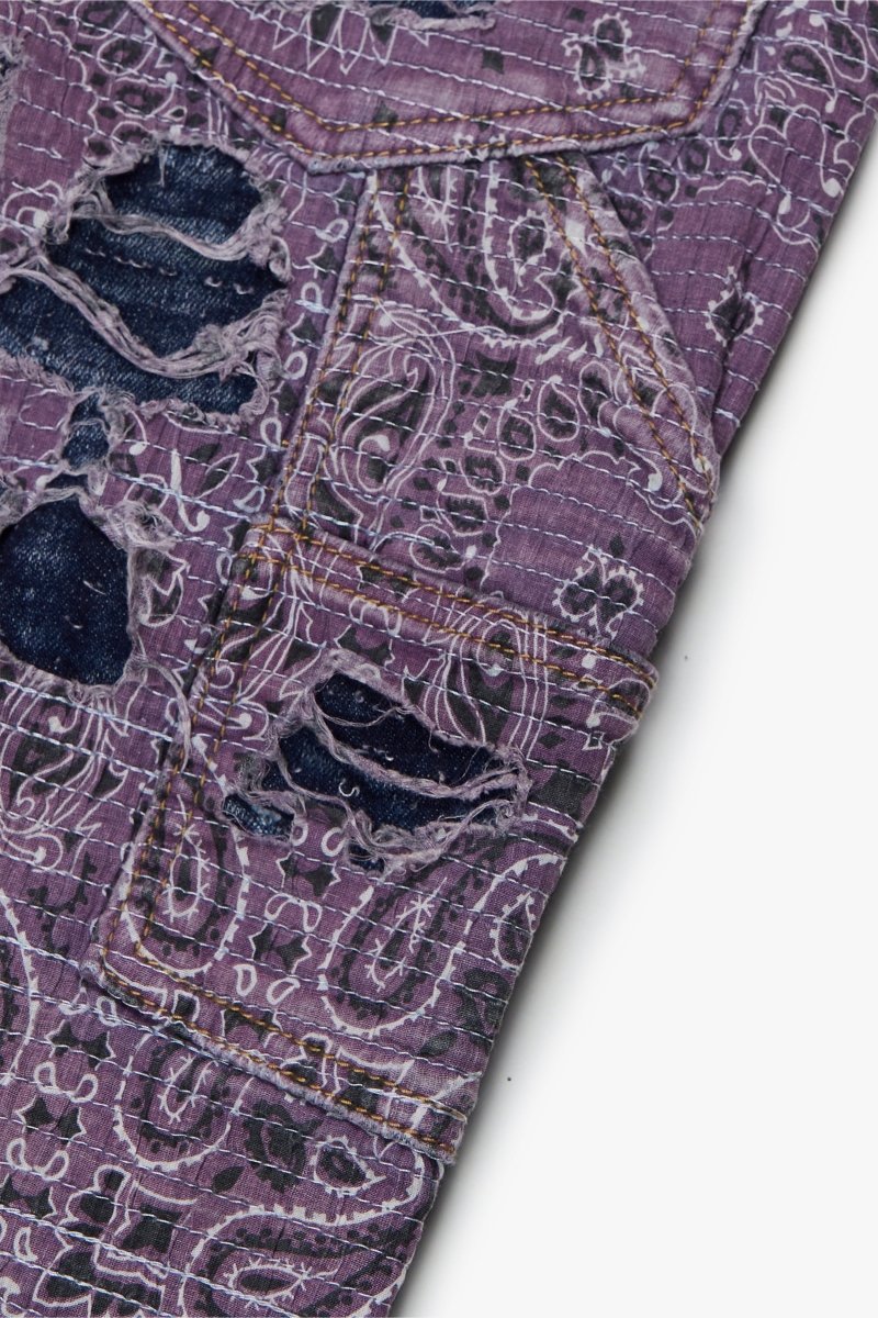 "BANDIT" LAVENDAR STACKED FLARE JEAN