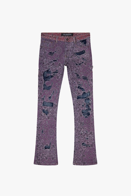 "BANDIT" STACKED FLARE JEAN LAVENDAR - Valabasas