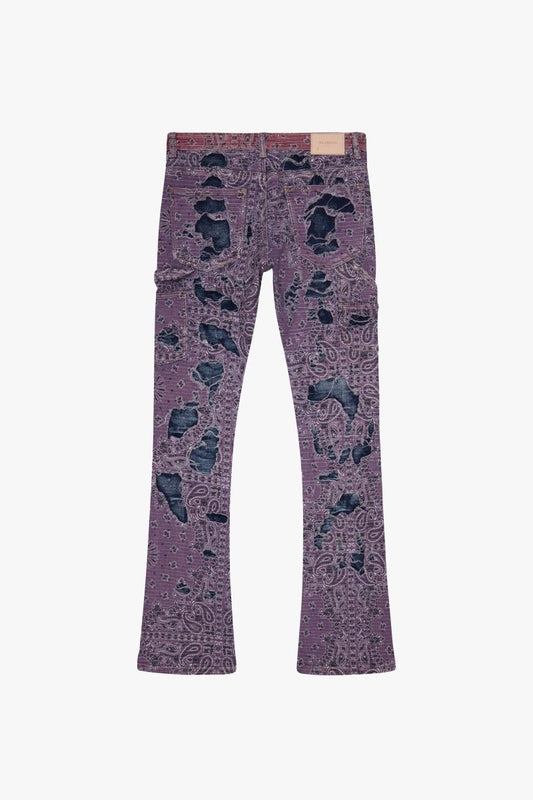 "BANDIT" STACKED FLARE JEAN LAVENDAR - Valabasas