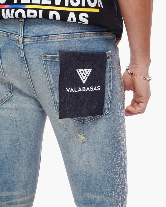 Bengal Skinny Blue Washed Jeans - Valabasas