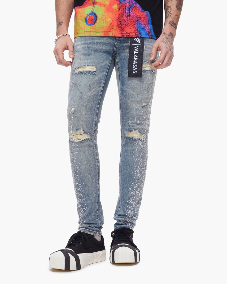 Bengal Skinny Blue Washed Jeans - Valabasas