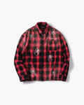 Black Widow Red Black Plaid Flannel