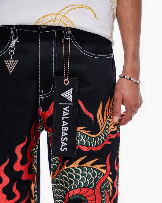Blaze Fang Straight Leg Denim Jet Black - Valabasas