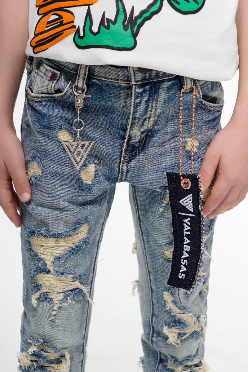 Breach Kids Stacked Denim Blue Vintage Wash - Valabasas