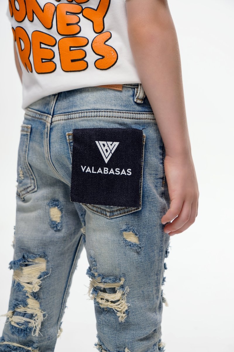 Breach Kids Stacked Denim Blue Vintage Wash - Valabasas