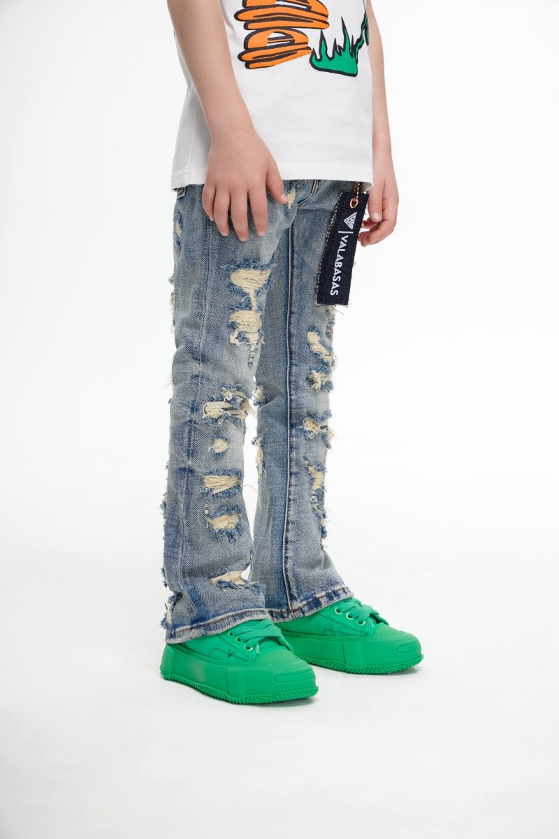 Breach Kids Stacked Denim Blue Vintage Wash - Valabasas