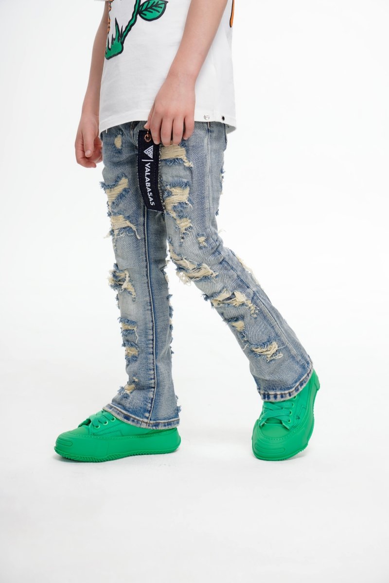 Breach Kids Stacked Denim Blue Vintage Wash - Valabasas