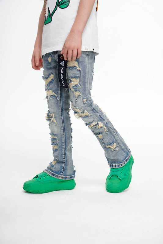Breach Kids Stacked Denim Blue Vintage Wash - Valabasas