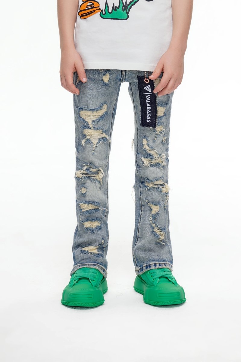 Breach Kids Stacked Denim Blue Vintage Wash - Valabasas