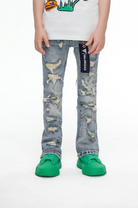Breach Kids Stacked Denim Blue Vintage Wash - Valabasas