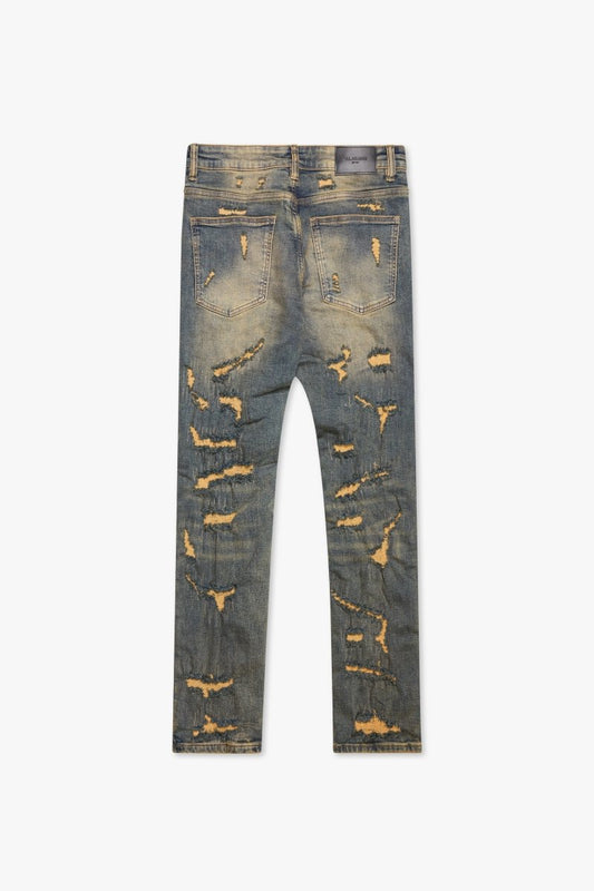 "BREACH" SKINNY JEANS VINTAGE WASH - Valabasas