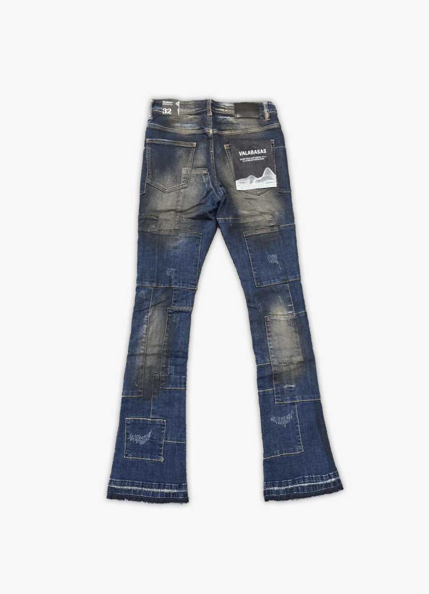 "BRICKS" DENIM STACKED DIRTY BLUE - Valabasas
