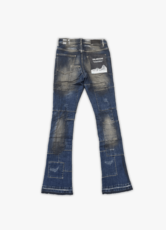 "BRICKS" DENIM STACKED DIRTY BLUE - Valabasas