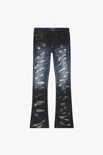 Briggs Stacked Flare Jean Dirty Blue
