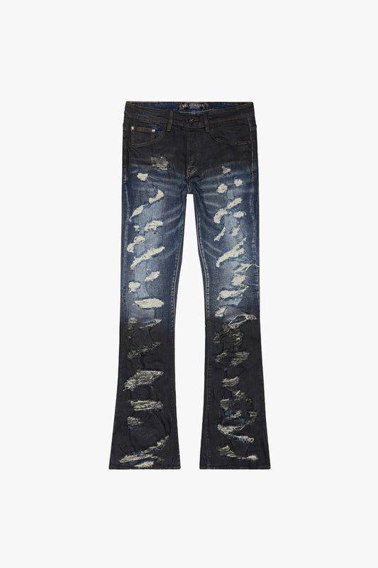 Briggs Stacked Flare Jean Dirty Blue - Valabasas